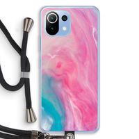 Roze explosie: Xiaomi Mi 11 Lite Transparant Hoesje met koord