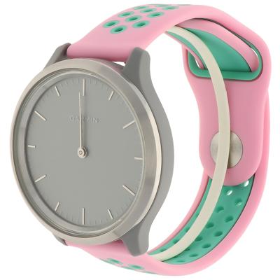 Garmin Vivoactive / Vivomove Dubbel Sport Band - Roze Groenblauw