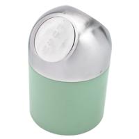 Excellent Houseware aanrecht Mini prullenbakje met klepdeksel - groen - 1.3L - 17 cm - rvs