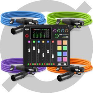 Rode RØDECaster Pro II Color Bundle podcast workstation met kabels