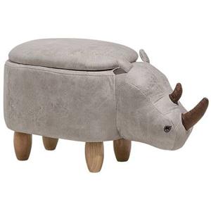 Beliani - RHINO - Hocker - Grijs - Kunstleer