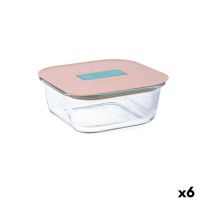 Hermetische Lunchtrommel Luminarc Joy Oranje Glas 800 ml (6 Stuks)