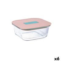 Hermetische Lunchtrommel Luminarc Joy Oranje Glas 800 ml (6 Stuks)