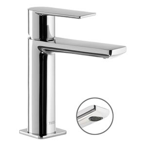 Wastafelkraan Tres Loft | Opbouw | Mengkraan | Standaard model | 1-hendel | Rond | Chroom