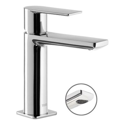 Wastafelkraan Tres Loft | Opbouw | Mengkraan | Standaard model | 1-hendel | Rond | Chroom
