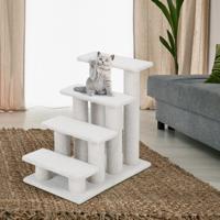 4 Treden Dierentrap voor Katten en Honden 60 cm Binnen Multi-Trap Hondentrap voor Hoge Bedden Bank en Zitbank Grijsachtig Wit