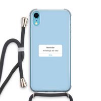 Reminder: iPhone XR Transparant Hoesje met koord