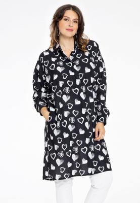 Yoek Blouse-jurk | Zwart | Maat 58/60