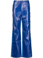 ROTATE BIRGER CHRISTENSEN pantalon droit à modèle bicolore - Bleu