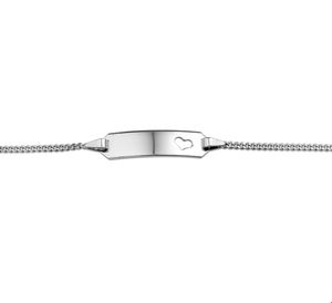 TFT Graveerarmband Witgoud Hart Gourmet Plaat 5,5mm 11 - 13 cm