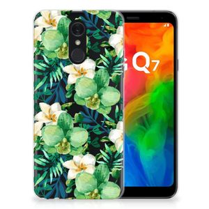 LG Q7 TPU Case Orchidee Groen