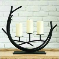 Romantische Vintage smeedijzeren huis decoratie kaars houder decoratie grootte: zwart S