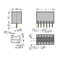 WAGO 2080-504 Veerkrachtklemblok 1 mm² Aantal polen 4 Grijs 100 stuk(s) - thumbnail