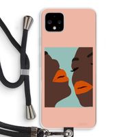 Orange lips: Pixel 4 XL Transparant Hoesje met koord