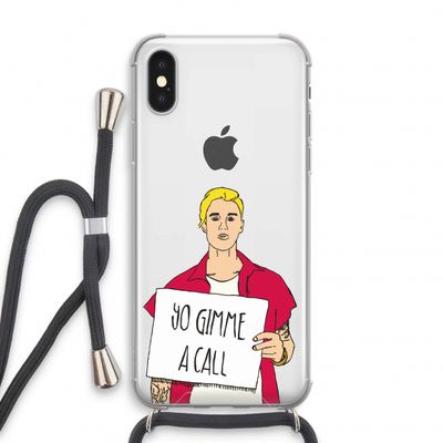 Gimme a call: iPhone X Transparant Hoesje met koord