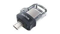 Sandisk Ultra Dual m3.0 USB flash drive 64 GB USB Type-A / Micro-USB 3.2 Gen 1 (3.1 Gen 1) Zwart, Zilver, Transparant