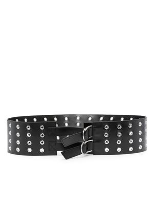 Blumarine ceinture en cuir à œillets - Noir