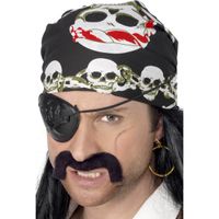 Piraten bandana met doodskoppen Piraten bandana met doodskoppen