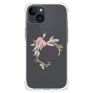 iPhone 15 Plus Stevig Bumper Hoesje Boho Text