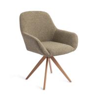Jesper Home Draaibare Eetkamerstoel 'Kushi' Turn Peach, kleur Moss Meadow