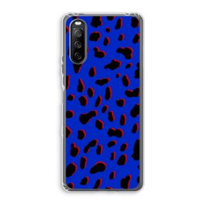 Blue Leopard: Sony Xperia 10 III Transparant Hoesje