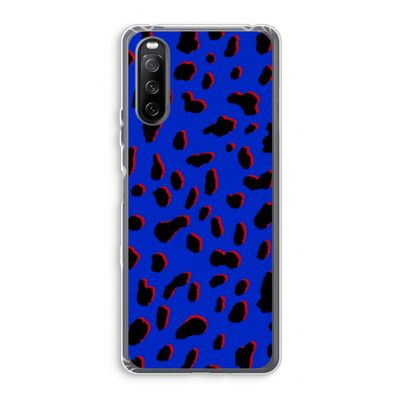 Blue Leopard: Sony Xperia 10 III Transparant Hoesje
