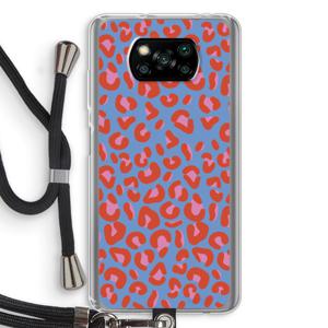 Leopard blue: Xiaomi Poco X3 NFC Transparant Hoesje met koord