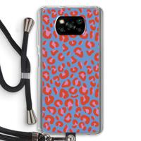 Leopard blue: Xiaomi Poco X3 NFC Transparant Hoesje met koord - thumbnail