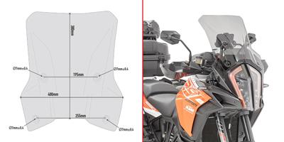 GIVI Windscherm, moto en scooter, D7706S Verhoogd getint