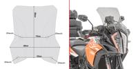 GIVI Windscherm, moto en scooter, D7706S Verhoogd getint