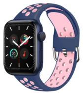 Siliconen sportband met gesp - Blauwpaars + Roze - Geschikt voor Apple Watch 42mm / 44mm / 45mm / 49mm