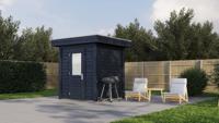 Lugarde Select Modern tuinhuis Den Haag 200x200cm - Zwarte olie- Plat dak- - Lugarde Select