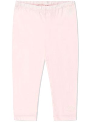 Fendi Kids legging à logo brodé - Rose