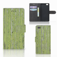 Huawei Ascend P8 Lite Book Style Case Green Wood - thumbnail