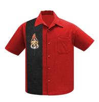 Steady Route 66 Pin up Panel Shirt Red-XL