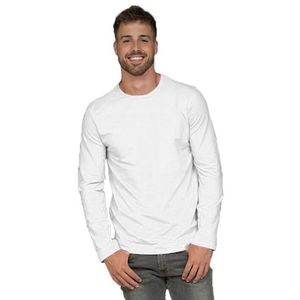 Basic stretch shirt lange mouwen/longsleeve wit voor heren