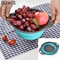 Creatieve vouwen groenten fruit opslag mand organisator drain mand S grootte: 24.5 * 20 * 9cm (blauw)