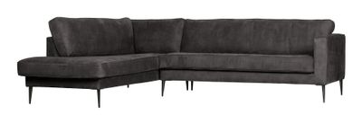 vtwonen Hoekbank 'Crew' Links, Suède look, kleur Donkergrijs