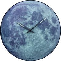 NeXtime NE-3164 Wandklok Dia. 35 Cm, Bol Glas, &apos;blauw Moon Dome&apos;
