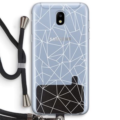 Geometrische lijnen wit: Samsung Galaxy J5 (2017) Transparant Hoesje met koord