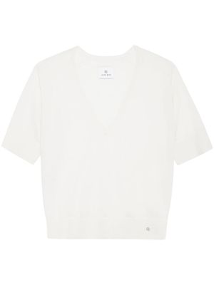 ANINE BING t-shirt à plaque logo - Blanc