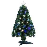 Fiber optic kerstboom- met verlichting en piek - LED - H90 cm - 74 lampjes - kunstboom