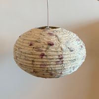 Lampenkap Handgeschept Papier met Bougainvillia Bloemblaadjes (36 x 30 cm) - thumbnail