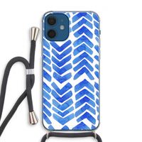 Blauwe pijlen: iPhone 12 Transparant Hoesje met koord