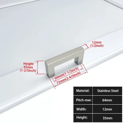 Zwart Vierkant Meubelhandvat - Aluminiumlegering | Verschillende Maten | Inclusief Schroeven