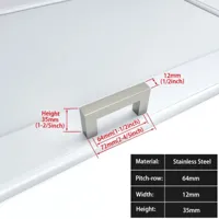 Zwart Vierkant Meubelhandvat - Aluminiumlegering | Verschillende Maten | Inclusief Schroeven