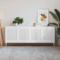 VidaXL Kastdeuren met lamellen 4 st 61,5x49,4 cm grenenhout wit