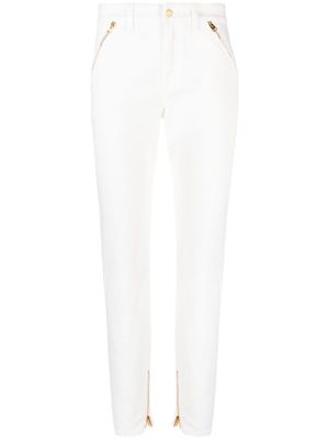 TOM FORD jean fuselé à détails de zips - Blanc