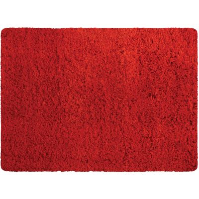 Badkamerkleedje/badmat tapijt - voor op de vloer - rood - 50 x 70 cm - langharig
