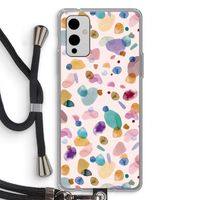 Terrazzo Memphis Pink: OnePlus 9 Transparant Hoesje met koord